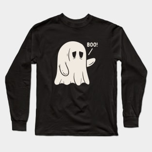 Tired Ghost Boo Long Sleeve T-Shirt